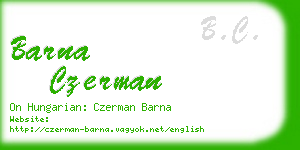 barna czerman business card